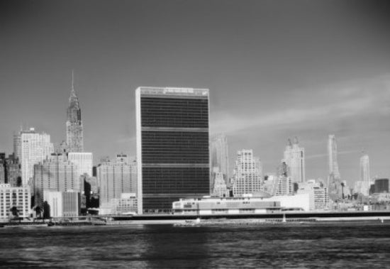 Poster print of skyscrapers on the waterfront in Manhattan, New York City.
