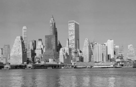 Skyscrapers on the Waterfront Poster Print showcasing Manhattan skyline