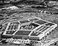 Aerial view of The Pentagon, Arlington, Virginia, USA poster print