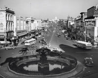 High angle view of traffic on Dexter Avenue in Montgomery, Alabama poster print.