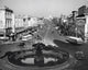 High angle view of traffic on Dexter Avenue in Montgomery, Alabama poster print.