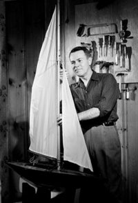 Man Building Model Ship Poster Print showcasing craftsmanship and dedication.