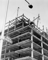 Construction of the Time-Life Building Poster Print featuring New York City architecture