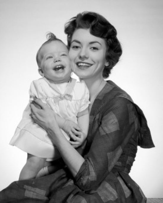 Portrait of Mother with Baby Daughter Poster Print - Heartwarming Family Art