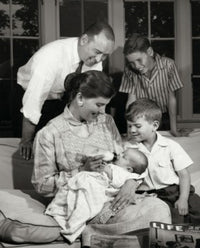 Parents and Their Children in Living Room Poster Print