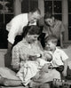 Parents and Their Children in Living Room Poster Print