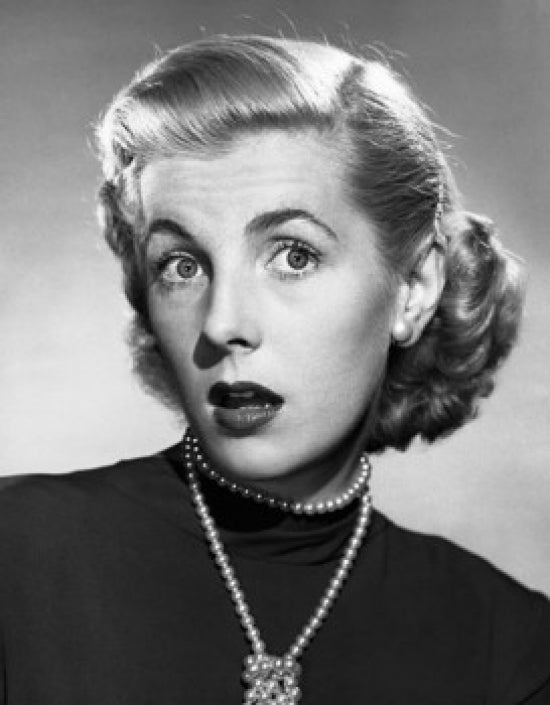 Close-up portrait of a young woman making a playful face, art print.