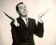 Portrait of a businessman gesturing - inspirational office decor poster print.