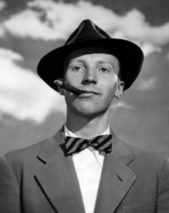 Close-up poster print of a businessman smoking a cigar