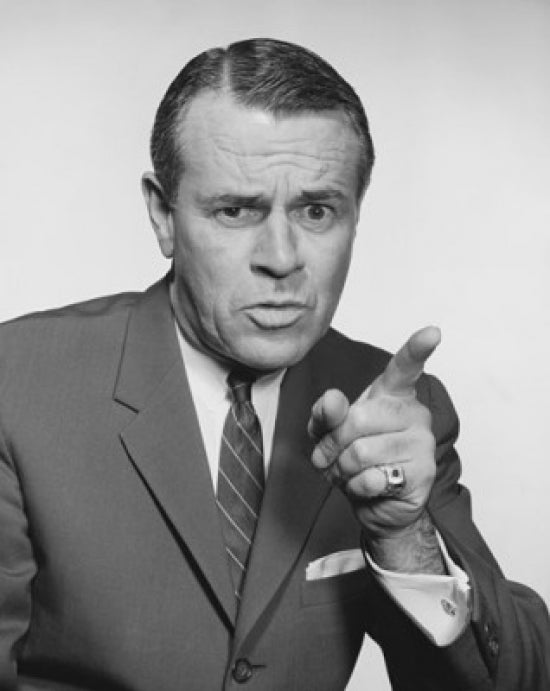 Businessman Pointing Forward Poster Print - Motivational Artwork for Office