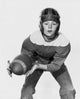 American football player catching football poster print