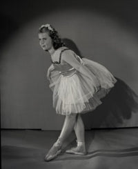 Ballet dancer girl bowing at stage poster print.