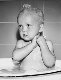 Baby in a Bathtub Poster Print - Colorful nursery decor