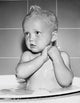 Baby in a Bathtub Poster Print - Colorful nursery decor