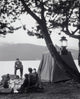 Camping at Jackson Lake Poster Print showcasing Grand Teton National Park's stunning scenery.