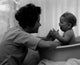 Mother Playing with Baby in Bathtub Poster Print