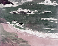 Beach at Le Pouldu Fine Art Print by Paul Gauguin, vibrant beach scene