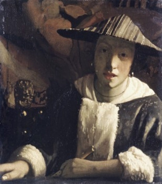 Fine art print of Jan Vermeer's Girl with a Flute, 17th-century painting