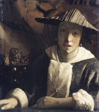 Fine art print of Jan Vermeer's Girl with a Flute, 17th-century painting