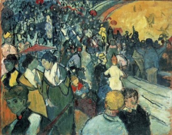 Arena In Arles Art Print by Vincent van Gogh, vibrant colors, oil on canvas.