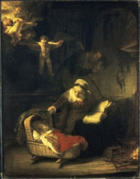 The Holy Family Poster Print by Rembrandt Harmensz van Rijn, available in multiple sizes.