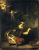 The Holy Family Poster Print by Rembrandt Harmensz van Rijn, available in multiple sizes.