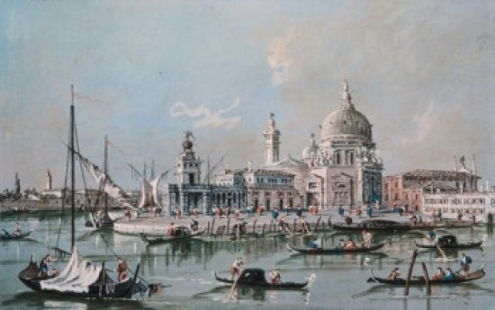 View of the Church of Santa Maria della Salute by Giacomo Guardi watercolor print