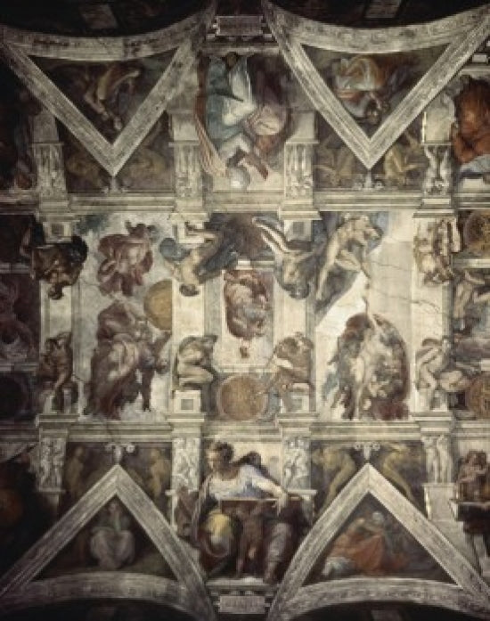 Creation of Adam Fresco Poster Print by Michelangelo, iconic artwork from the Sistine Chapel
