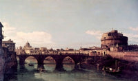 View of the Tiber with the Castel Sant'Angelo by Bernardo Bellotto - Poster Print