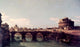 View of the Tiber with the Castel Sant'Angelo by Bernardo Bellotto - Poster Print