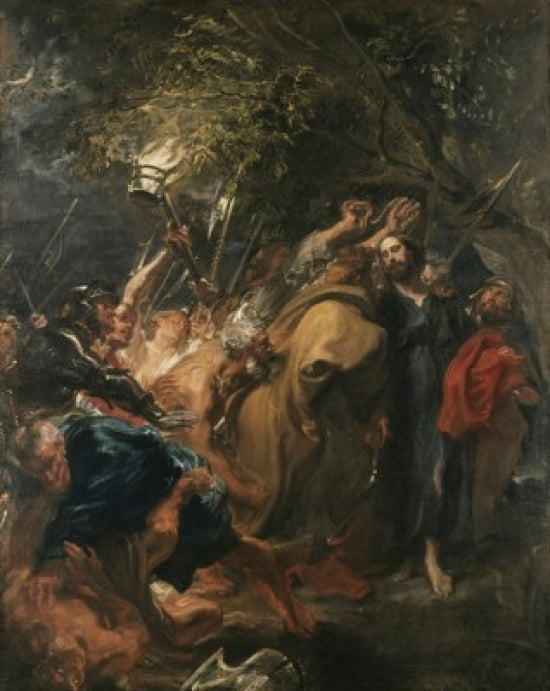 The Betrayal of Christ Poster Print by Anthony van Dyck, showcasing dramatic expressions and intricate details.
