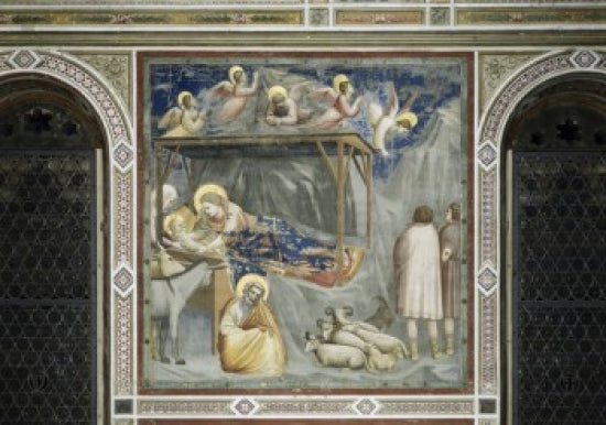 Giotto The Nativity fresco poster print showcasing stunning religious art.