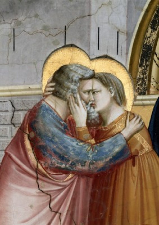 Detail of Meeting at the Golden Gate fresco by Giotto, Capella Scrovegni, Padua, Italy.