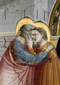 Detail of Meeting at the Golden Gate fresco by Giotto, Capella Scrovegni, Padua, Italy.