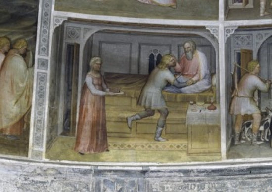 Isaac Blesses Jacob fresco art print by Giusto di Giovanni Menabuoi