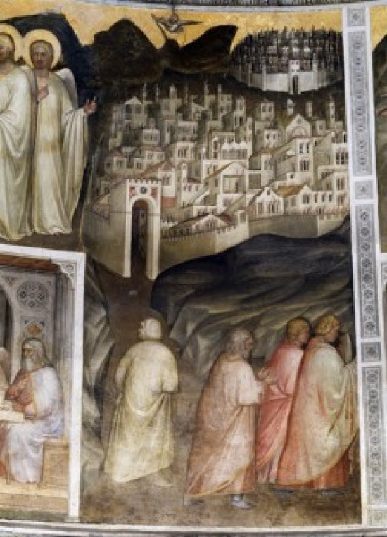 Lot's Wife Leaves Sodom fresco print by Giusto di Giovanni Menabuoi.