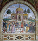 Presentation at the Temple fresco poster print by Bernardino di Betto, showcasing rich Italian artistry.