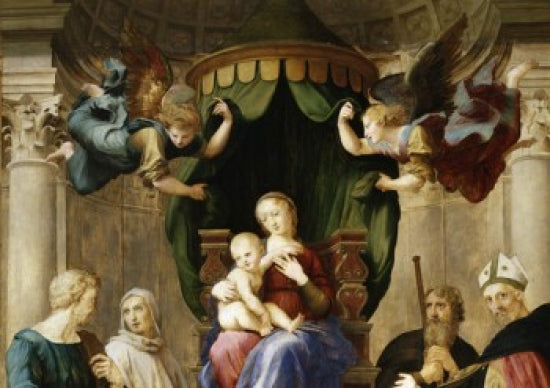 Madonna of the Canopy (Detail) Poster Print by Raphael, high-quality art print.