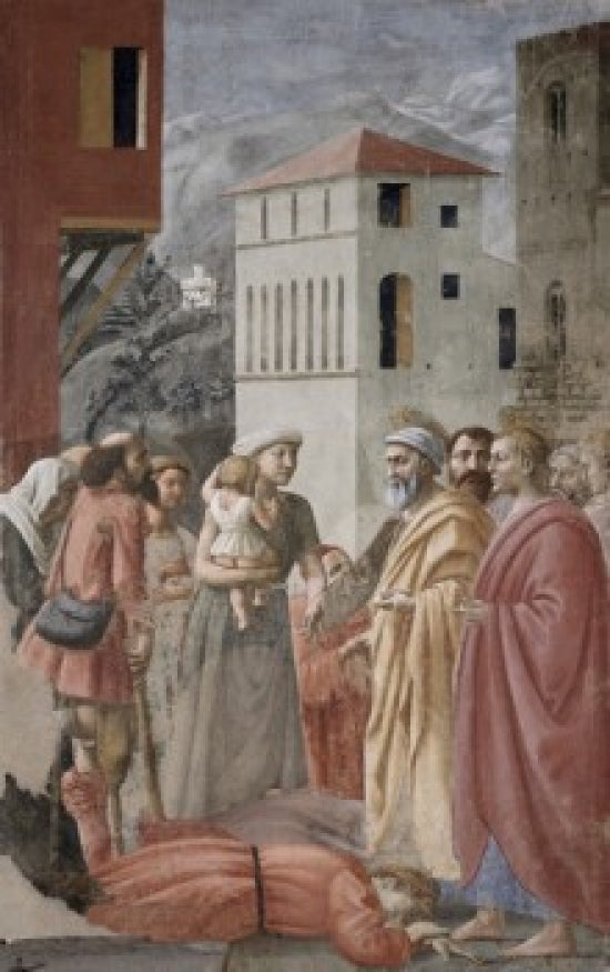 Masaccio fresco Saint Peter and Saint John Distribute the Goods to the Community poster print