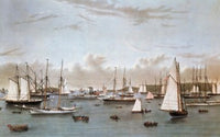 The Yacht Squadron (Newport) Fine Art Print by Currier & Ives