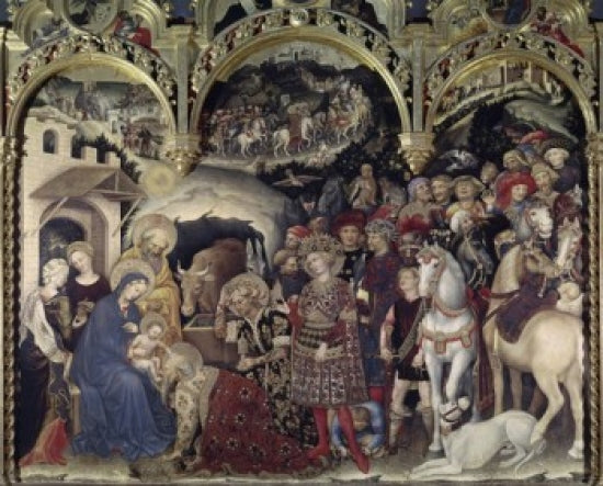 Adoration of the Magi detail fine art print by Gentile da Fabriano.