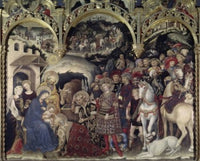 Adoration of the Magi detail fine art print by Gentile da Fabriano.