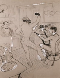 Chocolat Dansant fine art print by Henri de Toulouse-Lautrec showcasing vibrant Parisian cabaret scene.