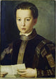 Portrait of Francesco I de Medici Fine Art Print by Agnolo Bronzino, Tempera on wood, Galleria degli Uffizi