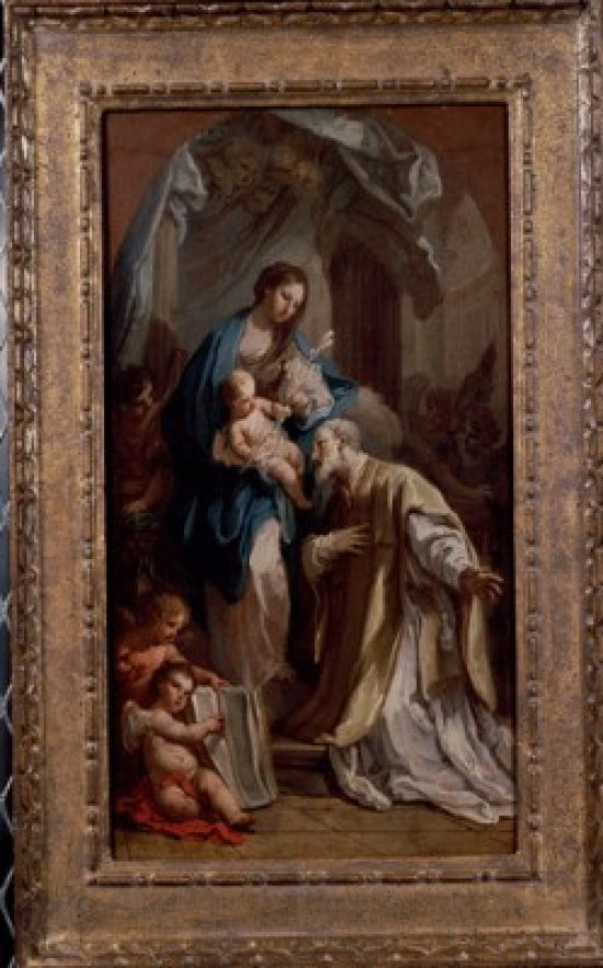 St. Filippi Neri Adoring Virgin & Child Poster Print by Sebastiano Conca