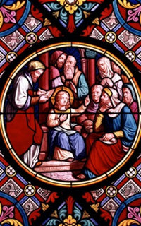 Christ In The Temple Stained Glass Poster Print