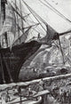 A New York River-front Etching Poster Print showcasing a serene river landscape.