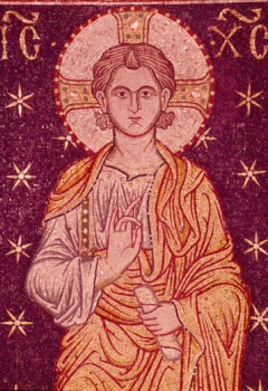 Jesus Blessing Mosaic Poster Print - 13th Century Artwork