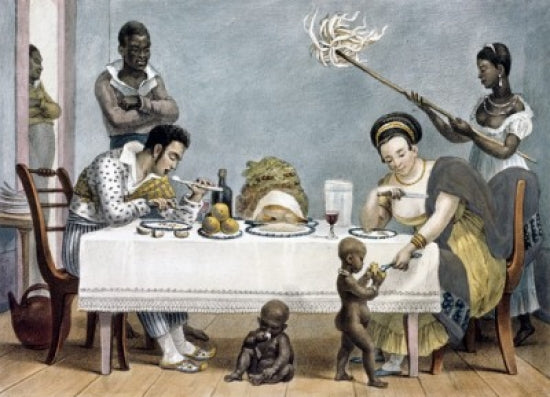 Dinnertime artwork poster print by Jean Baptiste Debret.