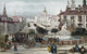 19th Century Madrid Street Scene Poster Print showcasing historical architecture and lively street life.